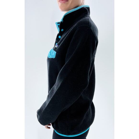 Vintage Patagonia Black Synchilla Snap-T Pullover Fleece Sweatshirt Size Small - Picture 3 of 5